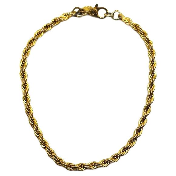 Monet Jewelry - Monet Vintage Gold Tone Thin Rope Bracelet Size 7"